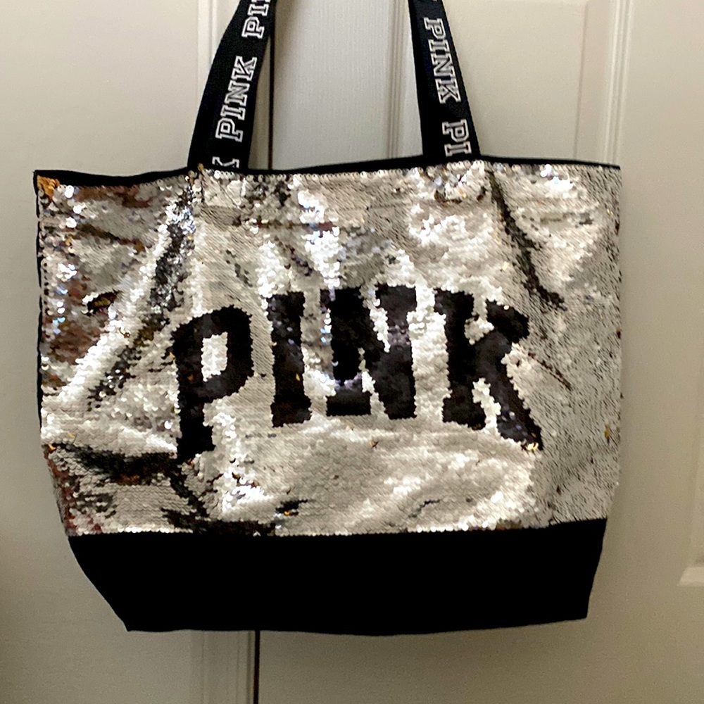 Pink Tote - Gold and Silver Sequin tote
